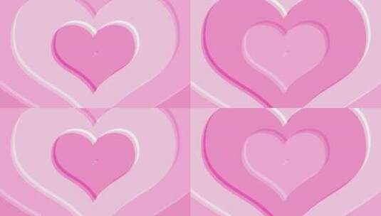可爱的粉红色心形情人节背景高清在线视频素材下载