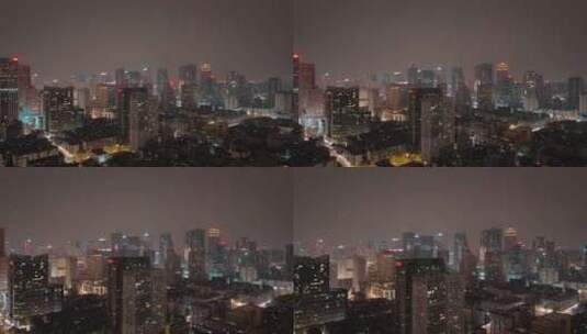 夜晚城市高楼灯光高清在线视频素材下载