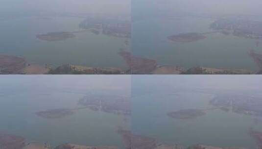 4K苏州无人机航拍盛泽湖高清在线视频素材下载