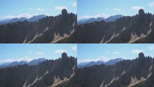 从飞机上俯瞰意大利阿尔卑斯山Tre Ci高清在线视频素材下载