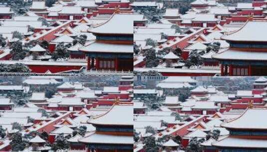 北京故宫紫禁城雪景高清在线视频素材下载