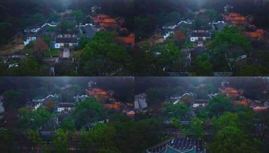 4k长沙湖南大学岳麓书院夜景航拍高清在线视频素材下载