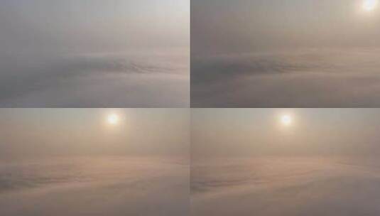 天空平流雾朝阳高清在线视频素材下载