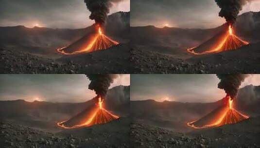 火山爆发V10高清在线视频素材下载