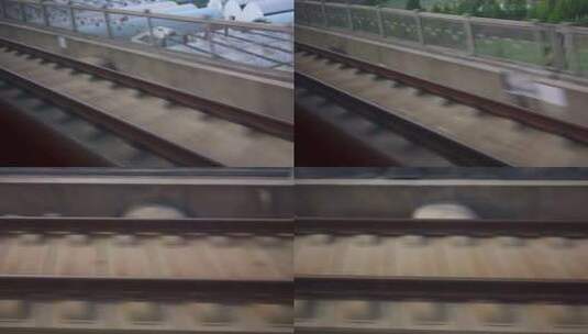 火车轨道行驶中的火车铁轨铁路高清在线视频素材下载