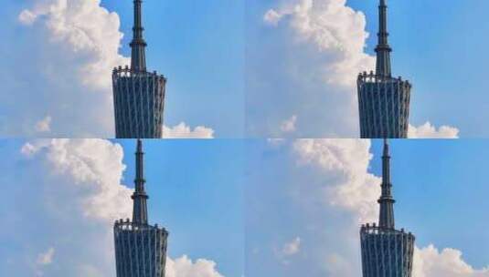 4K高清广州塔中长焦特写上升镜头高清在线视频素材下载