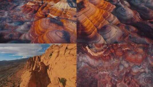 航拍沙漠砂岩峡谷犹他州魔怪谷州立公园地标高清在线视频素材下载