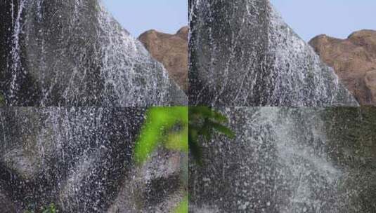 公园水流瀑布水滴慢动作高清在线视频素材下载