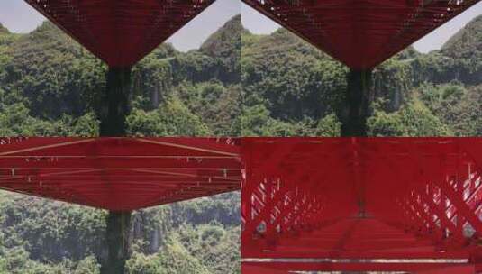 矮寨大桥内部航拍高清在线视频素材下载