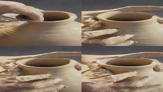 手工制作工匠陶艺黏土高清在线视频素材下载
