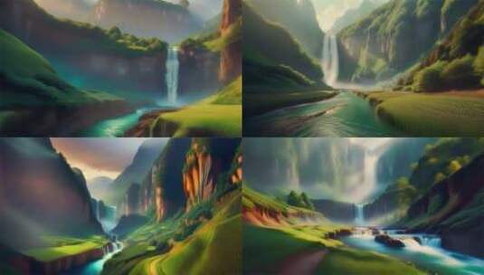 超级大合集森林自然流水瀑布风景高清在线视频素材下载