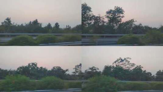 旅途夕阳晚霞窗外风景实拍高清在线视频素材下载