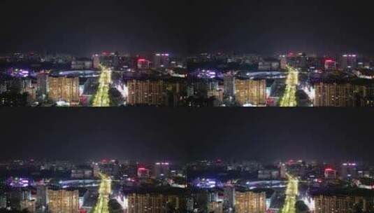 航拍安徽蚌埠淮河文化广场夜景高清在线视频素材下载