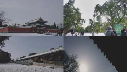 地坛公园雪景 祈年殿雪景  地坛屋脊兽雪景高清在线视频素材下载