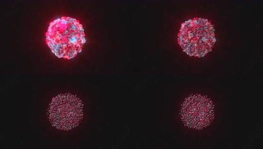 红色可溶解3d球。运动。一个在黑色背景上高清在线视频素材下载