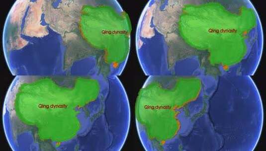 3D地图上的大清王朝边界高清在线视频素材下载