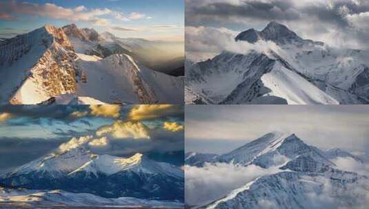 航拍雪山美景【4K合集】高清在线视频素材下载