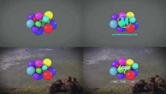彩色泡沫特色LOGO演绎AE模板高清AE视频素材下载