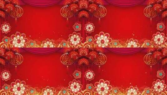 中国风灯笼古典戏台中式风格舞台背景视频高清AE视频素材下载