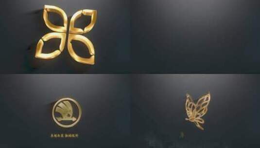 优雅黄金质感标志动画logo高清AE视频素材下载