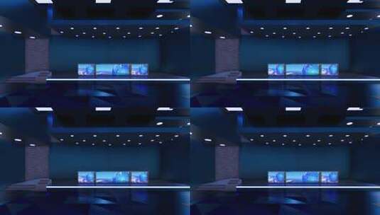 蓝色调演播室场景高清在线视频素材下载