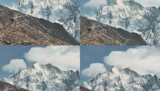 四姑娘山幺妹峰雪山自然风光高清在线视频素材下载