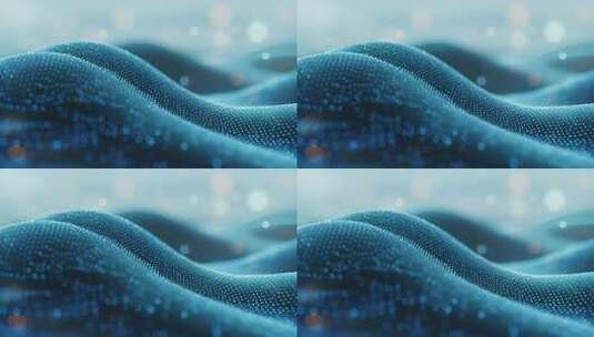 抽象蓝色粒子波浪科技动感背景视频高清在线视频素材下载