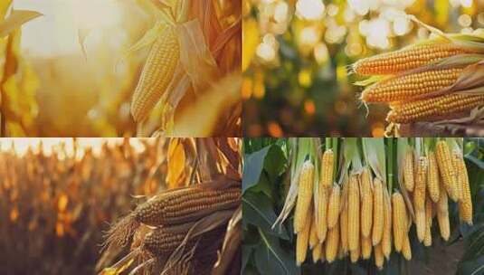 秋天粮食丰收玉米收获成熟玉米特写高清在线视频素材下载