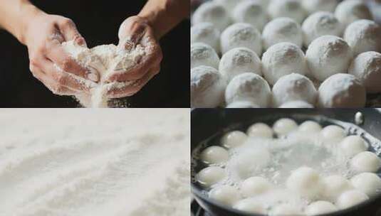 汤圆元宵糯米黑芝麻高清在线视频素材下载