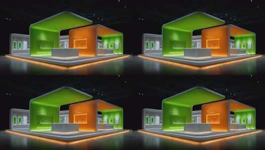 科技感展台设计展现未来品牌形象高清在线视频素材下载