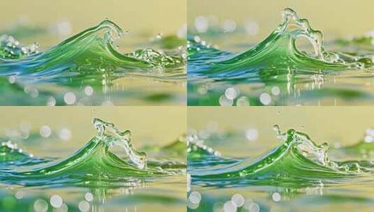 微距液体波浪特写高清在线视频素材下载