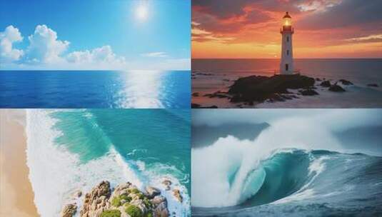 海洋与灯塔的宁静风暴之歌高清在线视频素材下载