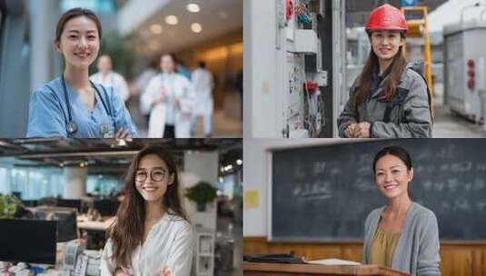 中国女性微笑三八妇女节女性力量高清在线视频素材下载