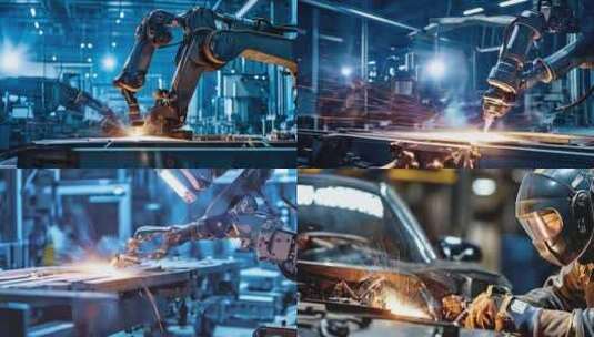 烧焊 新质生产力人工智能 自动化生产线高清在线视频素材下载