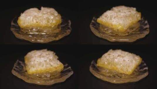 蜂蜜蜂巢蜜蜂蜡蜂房蜂窝食材高清在线视频素材下载
