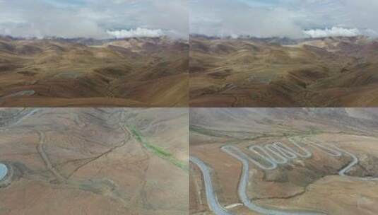 西藏盘山公路高清在线视频素材下载