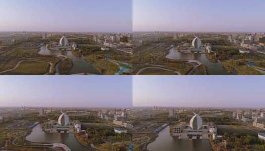 航拍上海航海博物馆4K空境高清在线视频素材下载