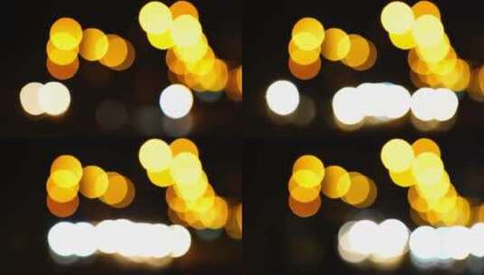 夜晚街道上的光斑高清在线视频素材下载
