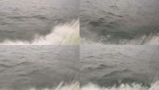 海上摩托艇产生的尾流高清在线视频素材下载