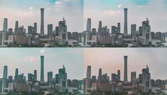 北京CBD中国尊日转夜延时高清在线视频素材下载