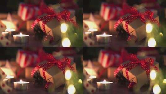圣诞礼物盒特写镜头高清在线视频素材下载
