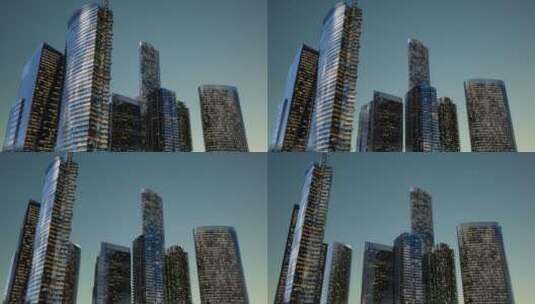 夜晚的城市摩天大楼高清在线视频素材下载