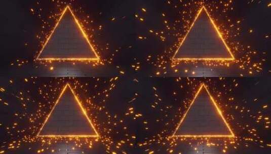 三角形隧道背景3D渲染高清在线视频素材下载