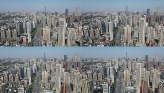 航拍湖北武汉城市建设高楼大厦高清在线视频素材下载