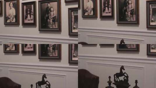伦敦风复古欧式书房皮椅座钟高清在线视频素材下载