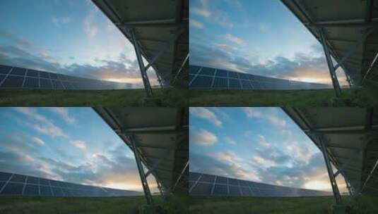 太阳能光伏电站 电站蓝天白云延时 新能源高清在线视频素材下载