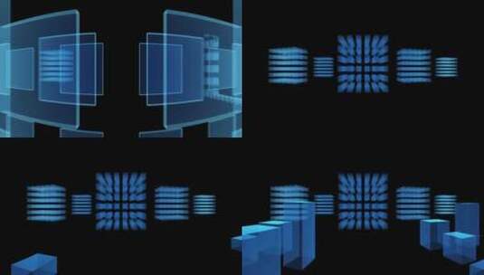15蓝色科技模型生长动画展示高清在线视频素材下载