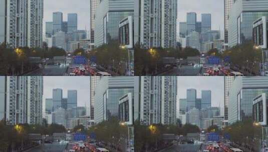 上海八佰伴黄昏 车流高清在线视频素材下载
