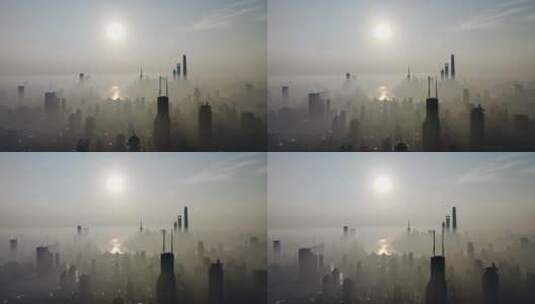 上海梅雨季平流雾高清在线视频素材下载