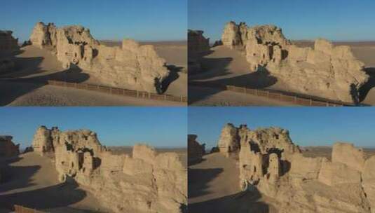 新疆哈密五堡魔鬼城艾斯克霞尔遗址高清在线视频素材下载